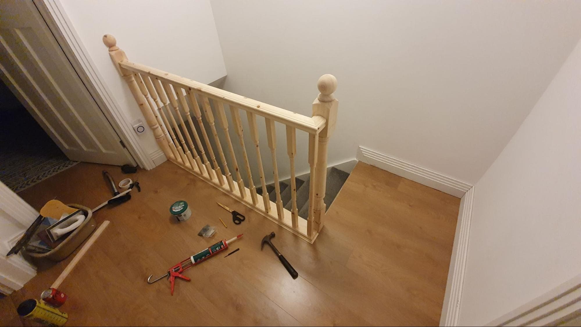 This balustrade as well as the bannister down the stairs was a big upgrade from the plain council one that preceded it.