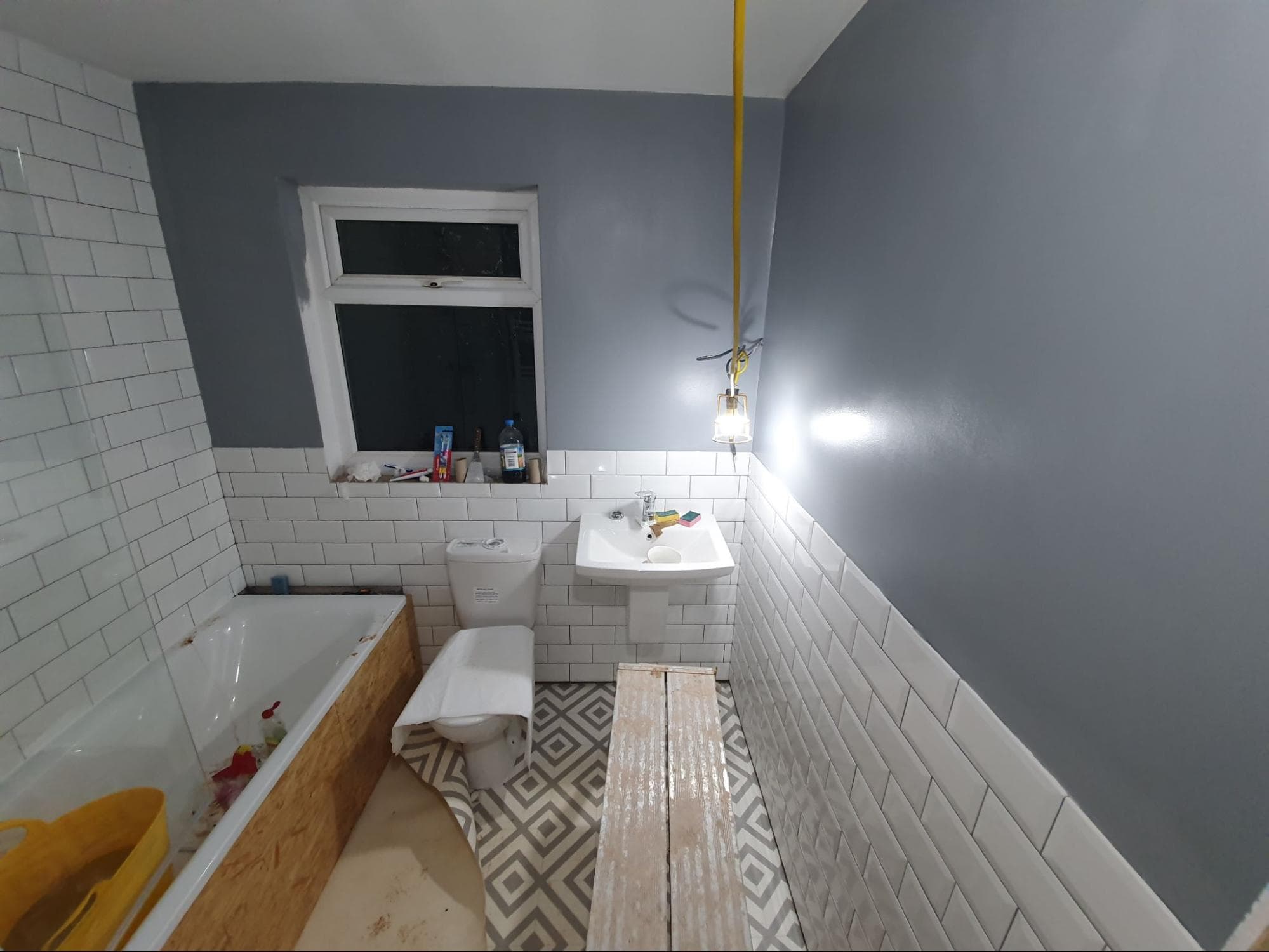 All new bathroom - one of the first and most important jobs!